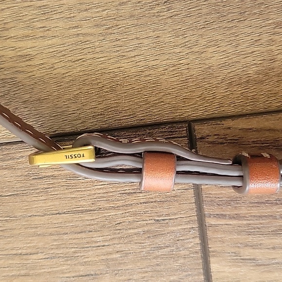 Fossil Ainsley Medium Brown Leather Crossbody Bag Shoulder Purse - Picture 8 of 14